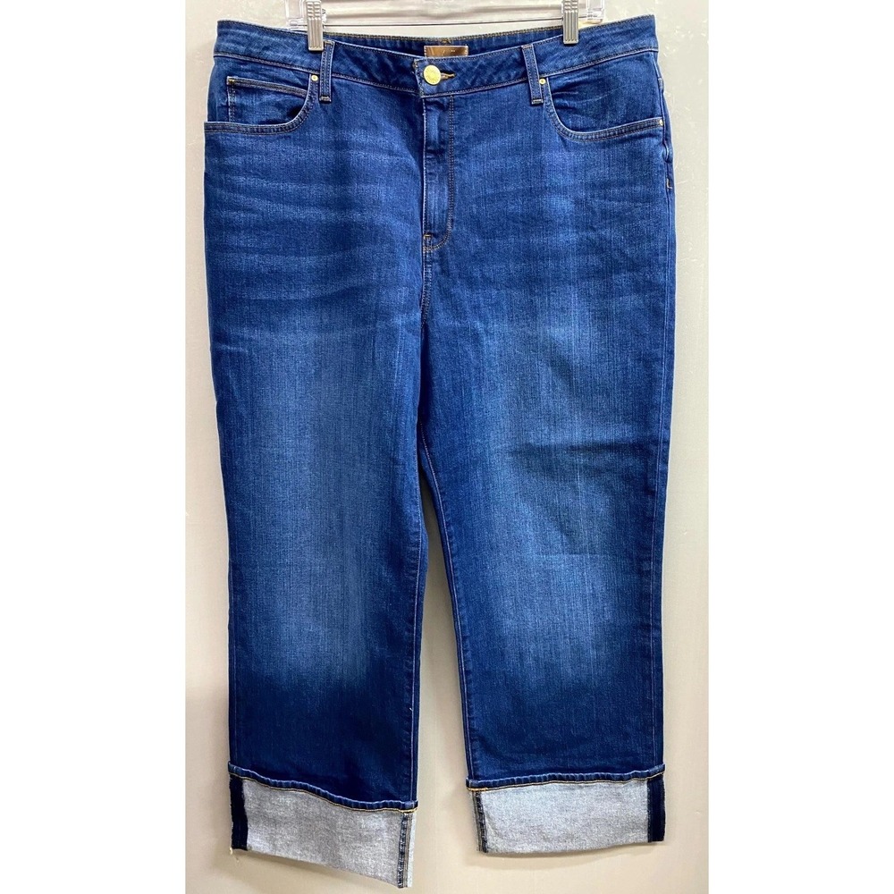 KUT From The Kloth High Rise Sienna Straight Jeans Womens 18 Blue Denim Cotton